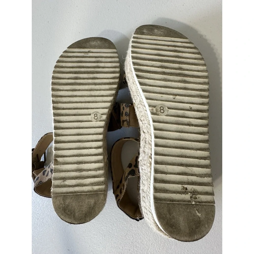 Universal Thread Espadrille Ankle Strap Sandals Size 8 Animal Print